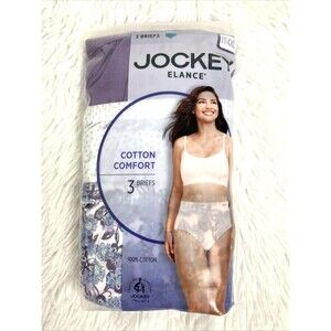Jockey Elance Briefs Women Size 4XL Underwear Cotton Comfort Purple Floral 3pk
